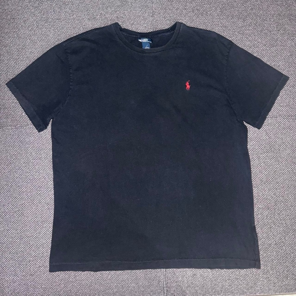 Vintage 90s Polo Ralph Lauren Faded Black Short Sleeve T Shirt Large Classic Fit